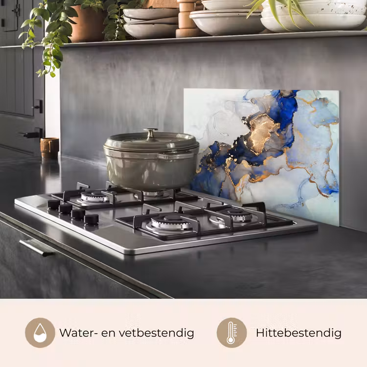 Marmer - Blauw - Goud keuken achterwand spatscherm klein -usp_NL