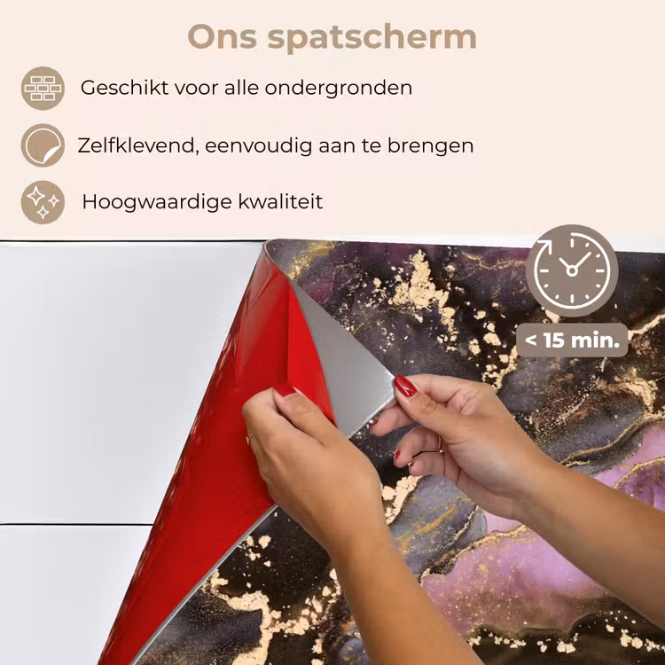 Marmer - Gold - Steen - Abstract keuken achterwand spatscherm klein -spatscherm_NL