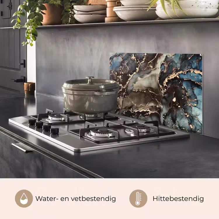 Marmer - Goud - Groen keuken achterwand spatscherm klein -usp_NL