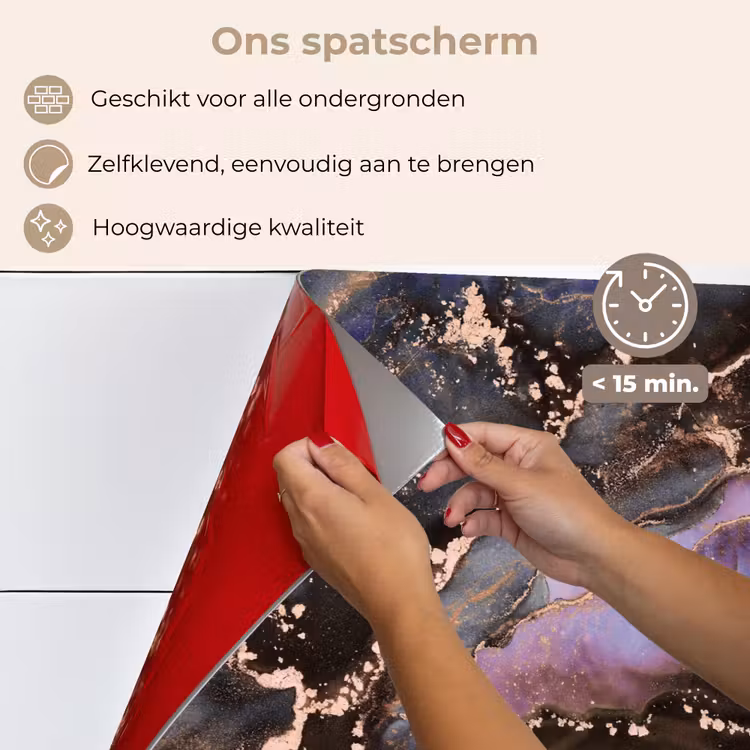 Marmer - Goud - Roze keuken achterwand spatscherm klein -spatscherm_NL