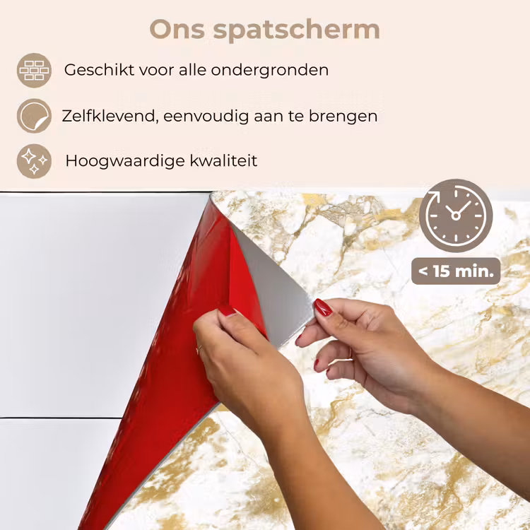 Marmer - Goud - Structuur keuken achterwand spatscherm klein 900 -spatscherm_NL