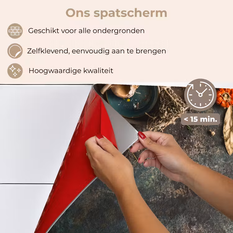 Marmer - Groente - Herfst - Pompoen - Rustiek - Kruiden keuken achterwand spatscherm klein -spatscherm_NL