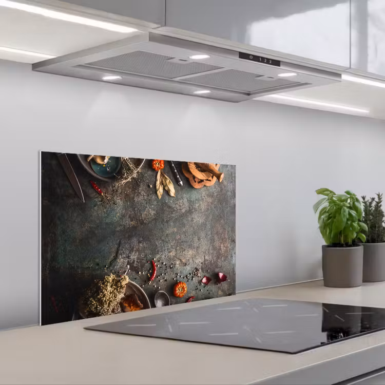 Marmer - Groente - Herfst - Pompoen - Rustiek - Kruiden keuken achterwand spatscherm klein -3d_schuin