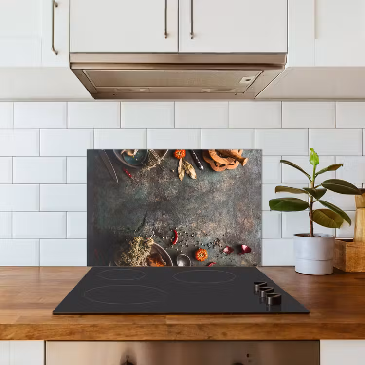 Marmer - Groente - Herfst - Pompoen - Rustiek - Kruiden keuken achterwand spatscherm klein -sfeer2