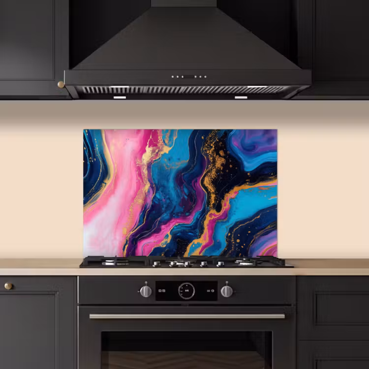 Marmer - Modern - Goud keuken achterwand spatscherm klein -sfeer1