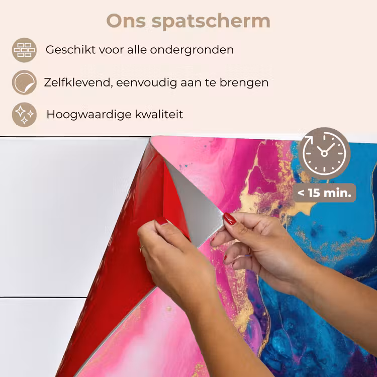 Marmer - Modern - Goud keuken achterwand spatscherm klein -spatscherm_NL