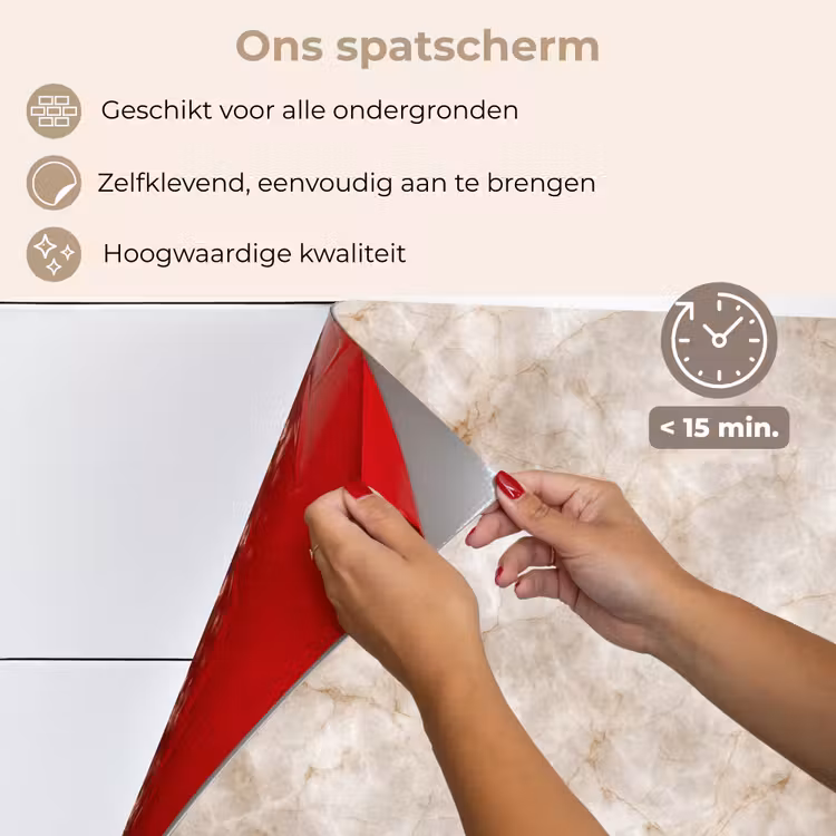 Marmer - Patroon - Klassiek keuken achterwand spatscherm klein 900 -spatscherm_NL