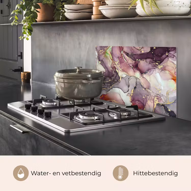 Marmer - Rood - Paars - Goud keuken achterwand spatscherm klein -usp_NL