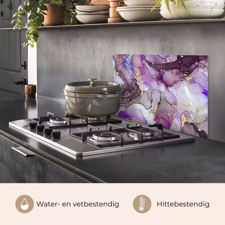 Marmer - Roze - Paars - Gold keuken achterwand spatscherm klein -usp_NL