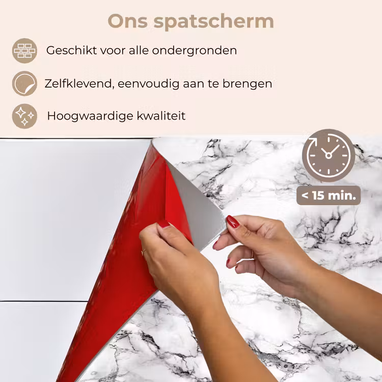 Marmer - Zwart - Dramatisch - Wit keuken achterwand spatscherm klein 900 -spatscherm_NL