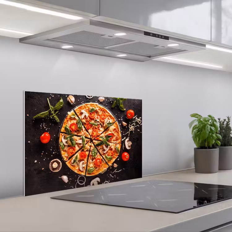 Mediterraans Feestmaal keuken achterwand spatscherm klein -3d_schuin