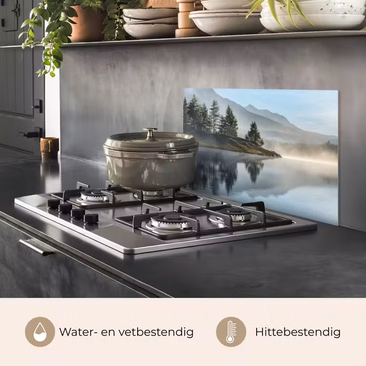 Meer - Mist - Bergen - Landschap keuken achterwand spatscherm klein -usp_NL