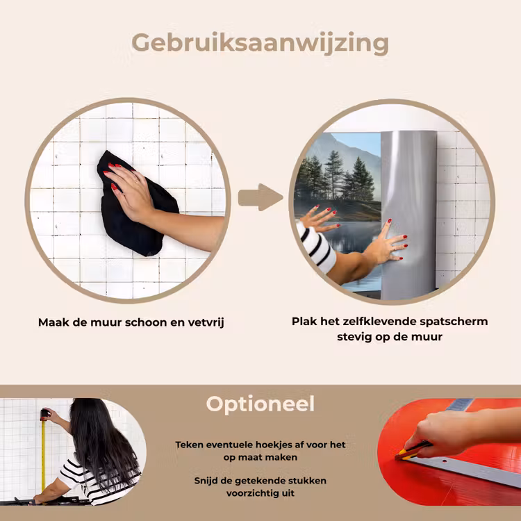 Meer - Mist - Bergen - Landschap keuken achterwand spatscherm klein -gebruiksaanwijzing_NL