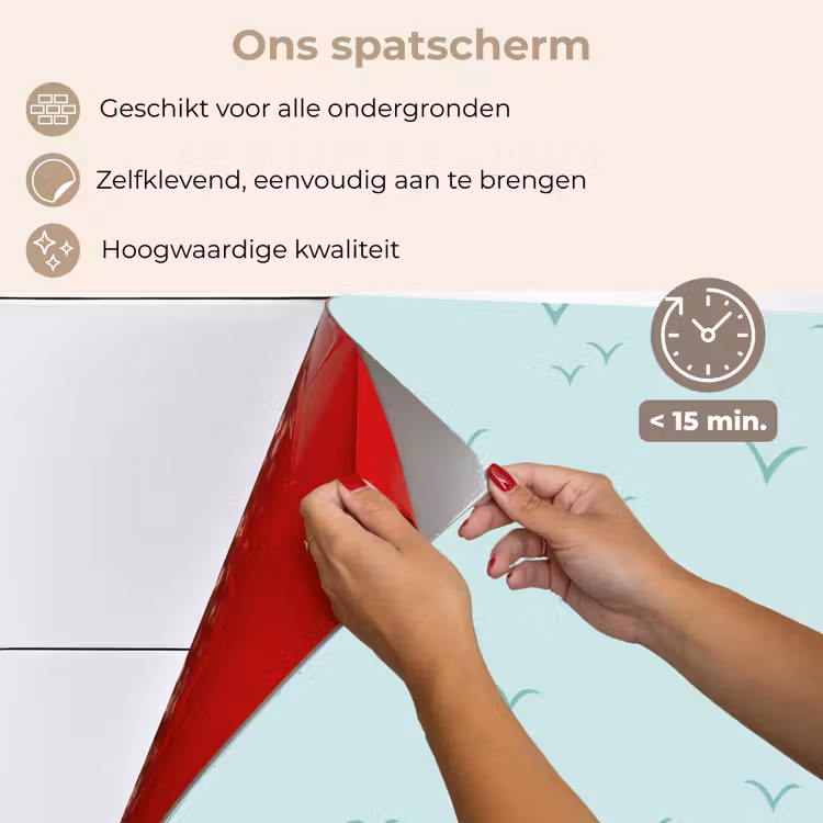 Meeuwen - Mint - Patroon keuken achterwand spatscherm klein 900 -spatscherm_NL
