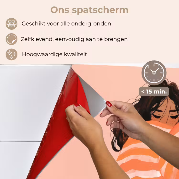 Meisje - Deken - Gestreept - Oranje keuken achterwand spatscherm klein -spatscherm_NL