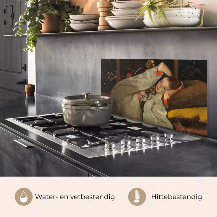 Meisje in witte kimono - Schilderij van George Hendrik Breitner keuken achterwand spatscherm middel -usp_NL