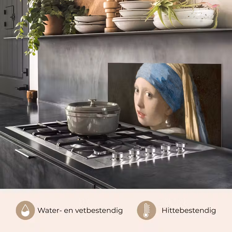 Meisje met de Parel - Schilderij van Johannes Vermeer keuken achterwand spatscherm middel -usp_NL