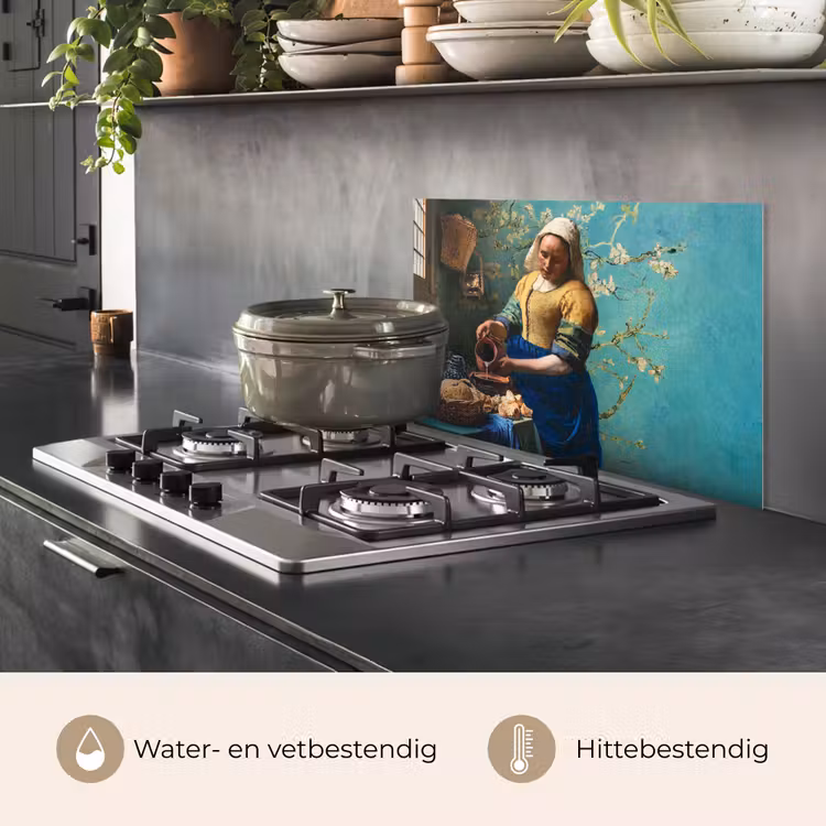 Melkmeisje - Amandelbloesem - Van Gogh - Vermeer - Schilderij - Oude meesters keuken achterwand spatscherm klein -usp_NL