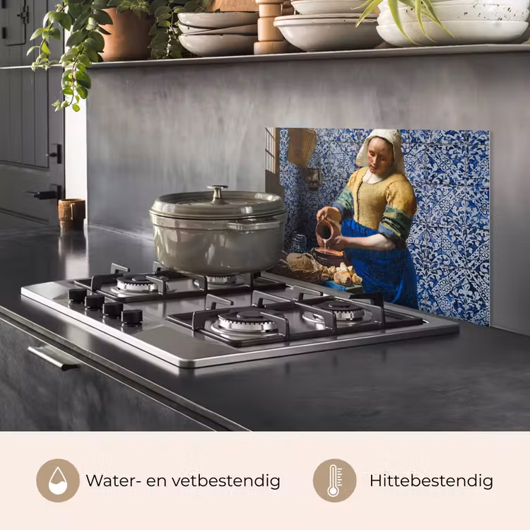 Melkmeisje - Delfts Blauw - Vermeer - Schilderij - Oude meesters keuken achterwand spatscherm klein -usp_NL