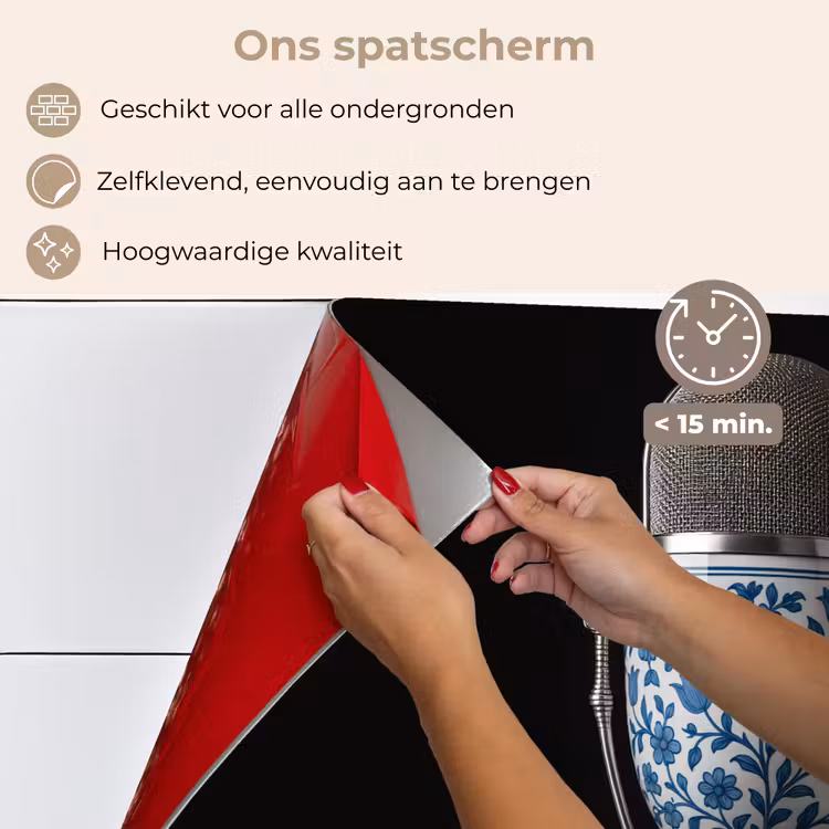 Microfoon - Delfts blauw - Muziek keuken achterwand spatscherm klein -spatscherm_NL