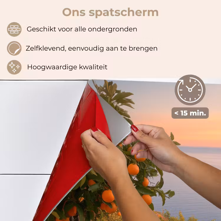 Middelandse zee - Sinaasappel - Heuvels - Zee keuken achterwand spatscherm klein -spatscherm_NL