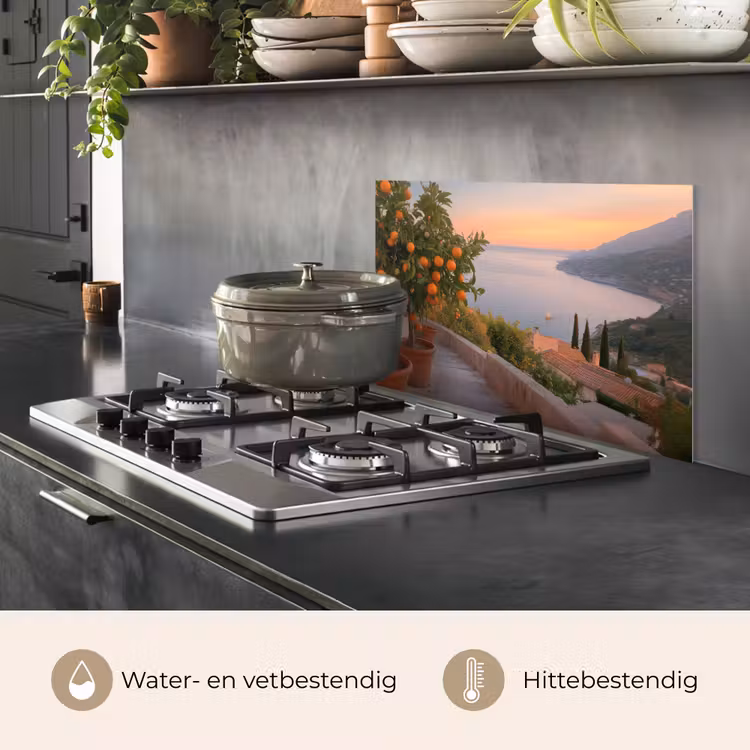 Middelandse zee - Sinaasappel - Heuvels - Zee keuken achterwand spatscherm klein -usp_NL
