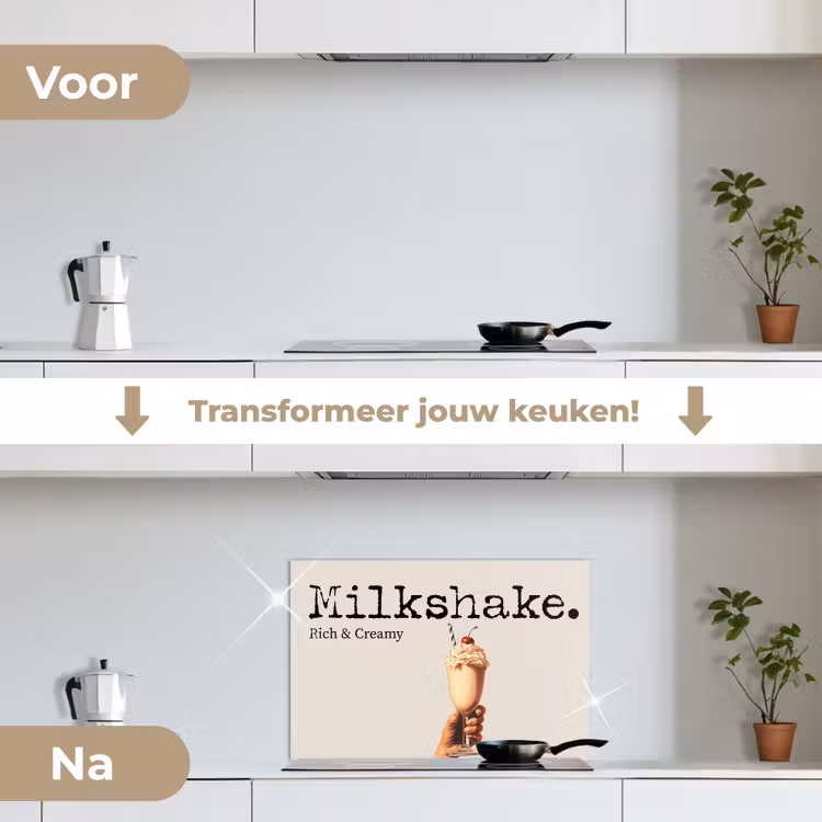 Milkshake - Kers - Rietje keuken achterwand spatscherm klein -voor_na_NL