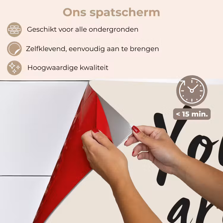 Minimalistisch - Beige - Love keuken achterwand spatscherm klein -spatscherm_NL