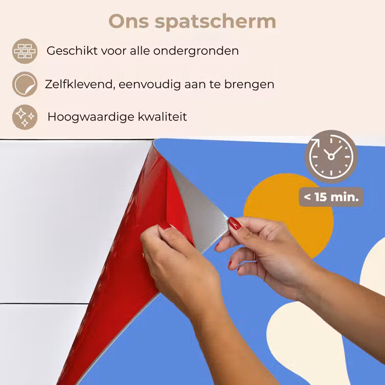 Minimalistisch - Organisch patroon - Blauw keuken achterwand spatscherm klein -spatscherm_NL