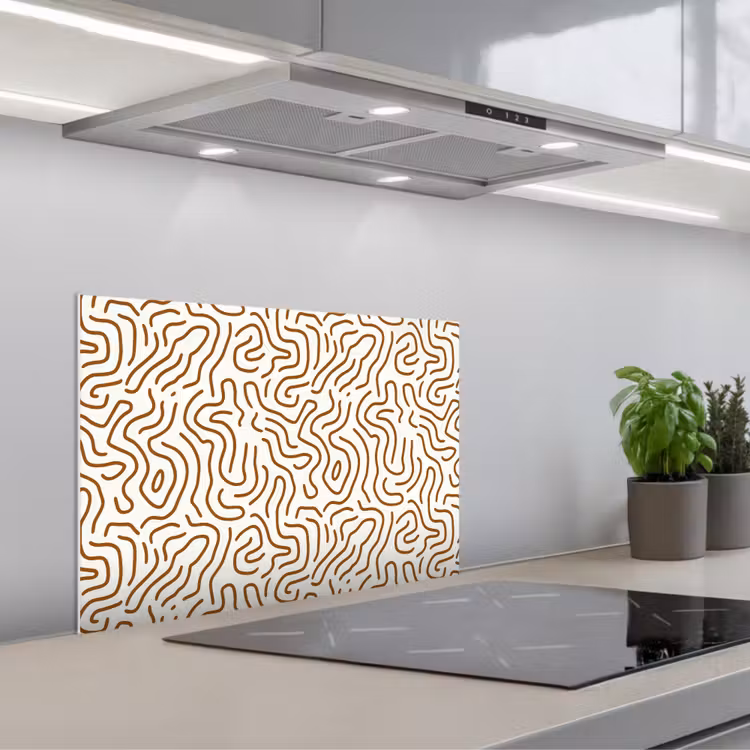 Minimalistisch - Patroon - Terracotta keuken achterwand spatscherm klein 900 -3d_schuin