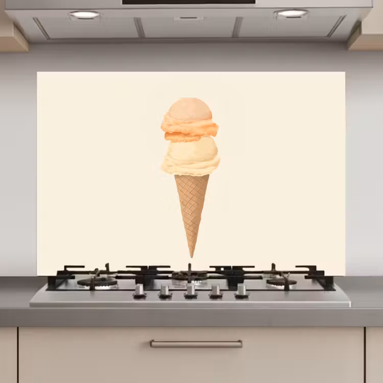 Minimalistisch - Schepijs - Hoorntje - Beige keuken achterwand spatscherm klein -3d_website
