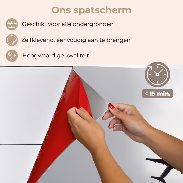 Minimalistisch - Silhouet - Zwart - Vliegtuig keuken achterwand spatscherm klein -spatscherm_NL