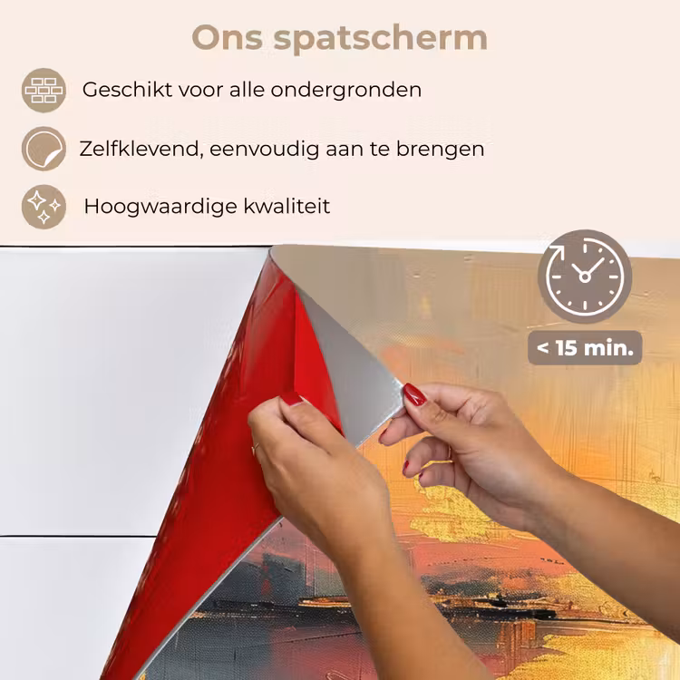 Modern - Abstract - Goud - Roze keuken achterwand spatscherm klein -spatscherm_NL