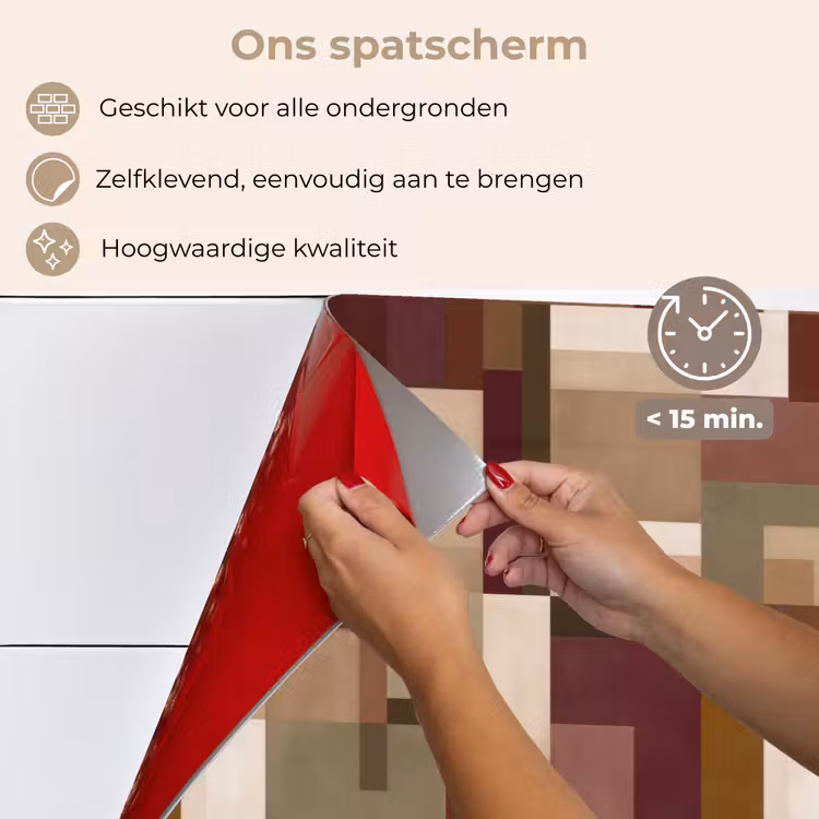 Modern - Geometrie - Kleurrijk keuken achterwand spatscherm klein 900 -spatscherm_NL