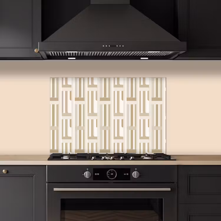 Modern - Geometrisch - Beige keuken achterwand spatscherm klein 900 -sfeer1