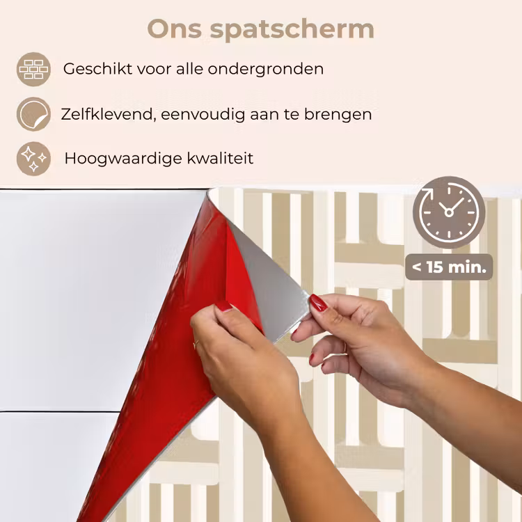 Modern - Geometrisch - Beige keuken achterwand spatscherm klein 900 -spatscherm_NL
