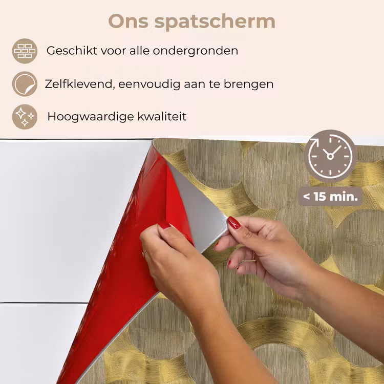 Modern - Geometrisch - Goud keuken achterwand spatscherm klein 900 -spatscherm_NL