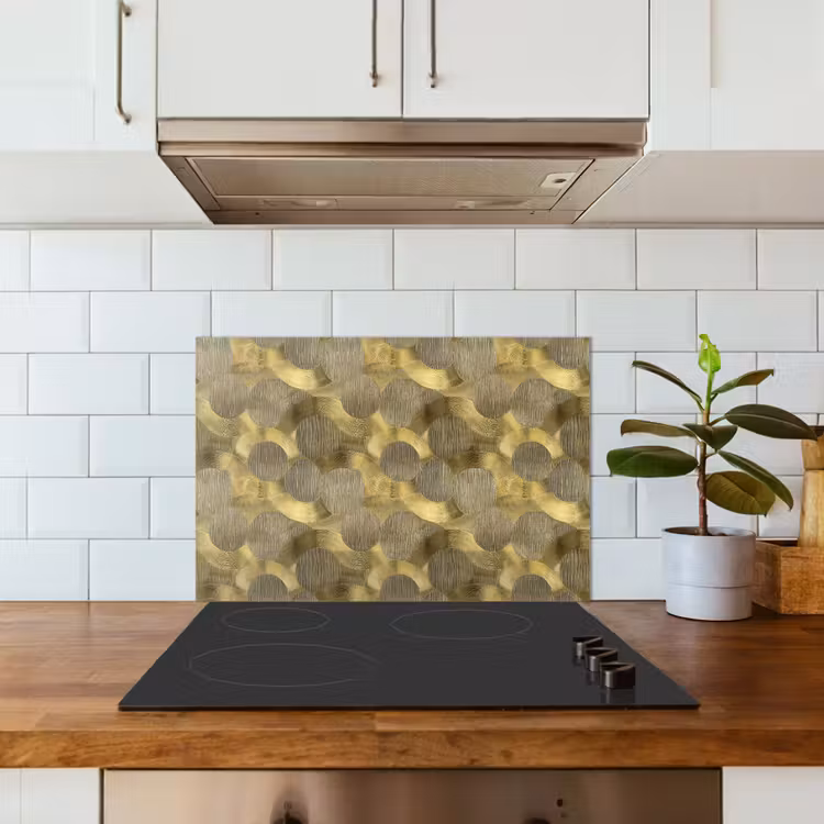 Modern - Geometrisch - Goud keuken achterwand spatscherm klein 900 -sfeer2
