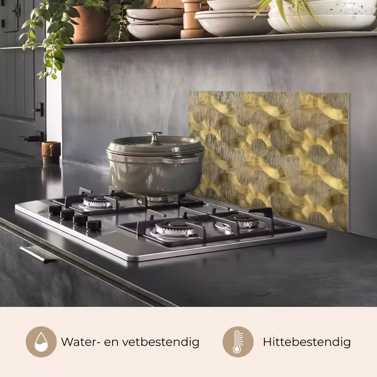 Modern - Geometrisch - Goud keuken achterwand spatscherm klein 900 -usp_NL