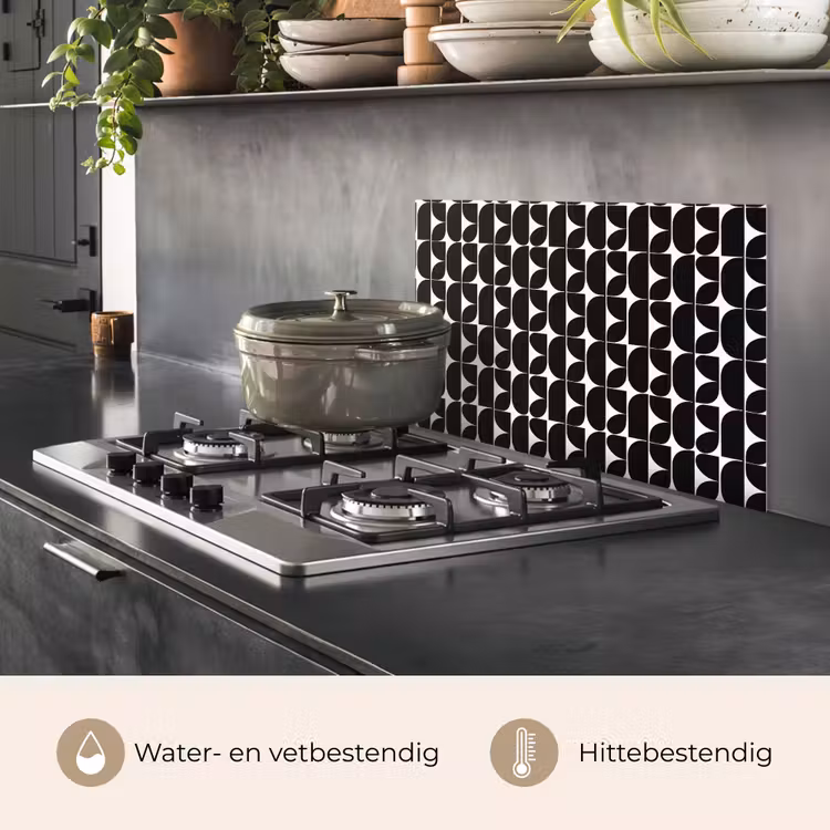 Modern - Geometrisch - Zwart keuken achterwand spatscherm klein 900 -usp_NL