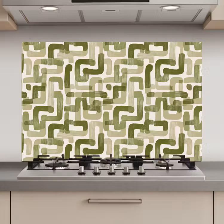 Modern - Grafisch - Groen keuken achterwand spatscherm klein 900 -3d_website
