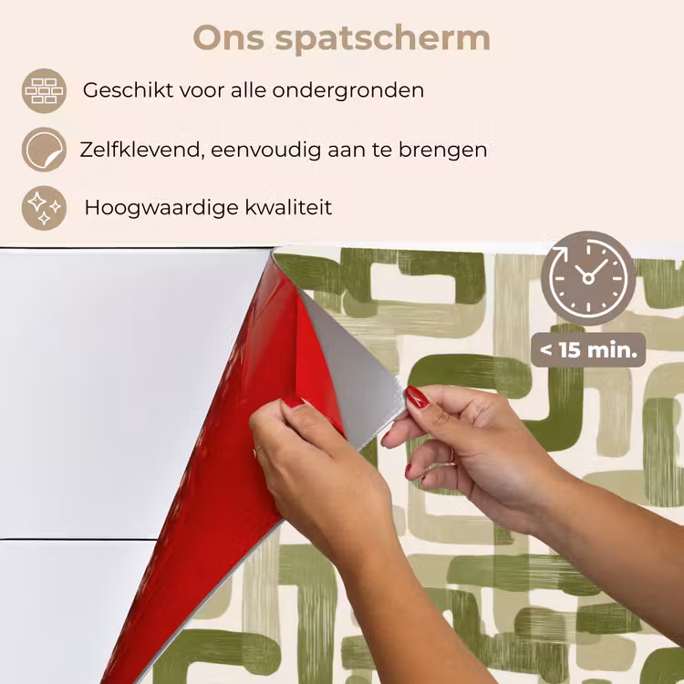 Modern - Grafisch - Groen keuken achterwand spatscherm klein 900 -spatscherm_NL