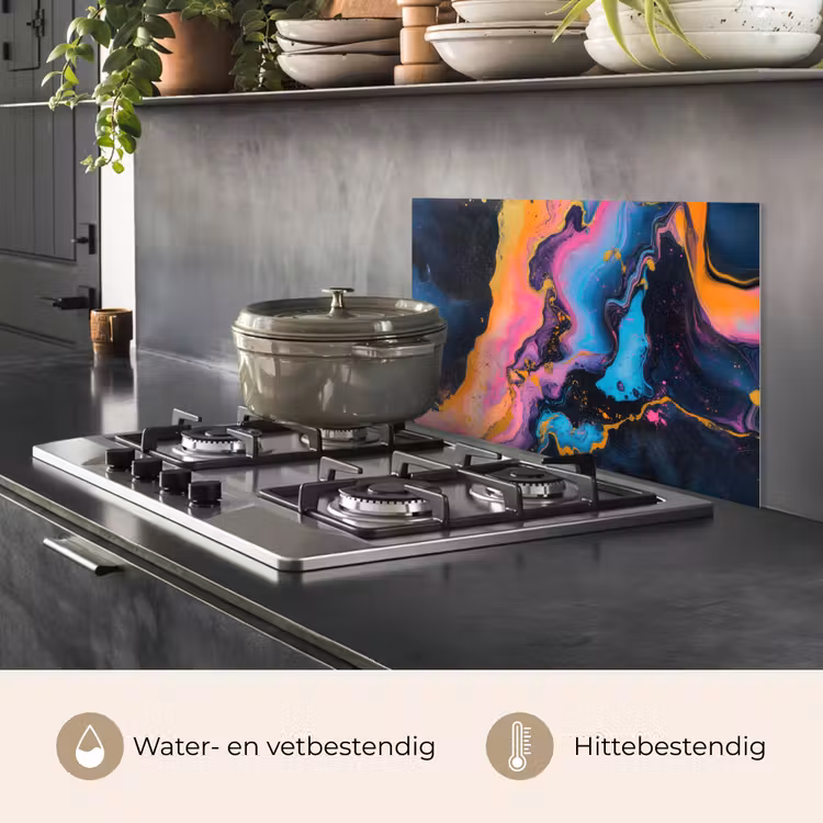 Modern - Marmer - Oranje keuken achterwand spatscherm klein -usp_NL