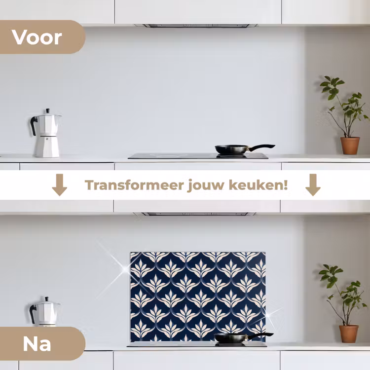 Modern - Ontwerp - Blauw keuken achterwand spatscherm klein 900 -voor_na_NL