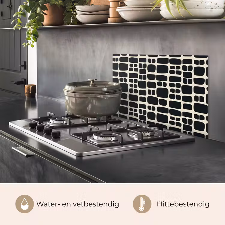 Modern - Organisch - Zwart keuken achterwand spatscherm klein 900 -usp_NL