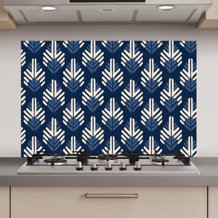 Modern - Patroon - Blauw keuken achterwand spatscherm klein 900 -3d_website