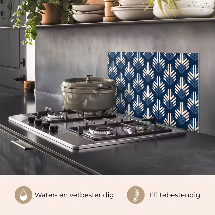 Modern - Patroon - Blauw keuken achterwand spatscherm klein 900 -usp_NL