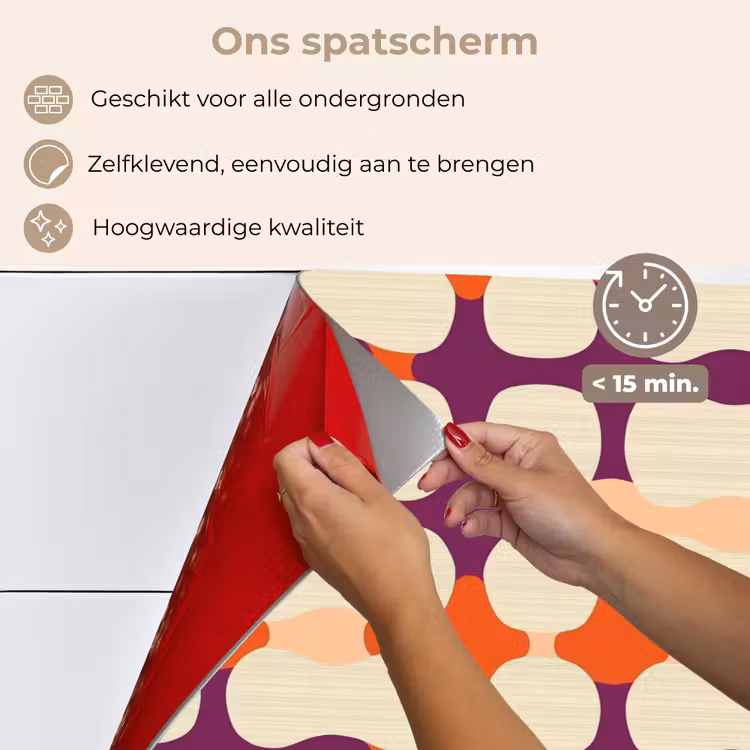 Modern - Patroon - Kleurrijk keuken achterwand spatscherm klein 900 -spatscherm_NL