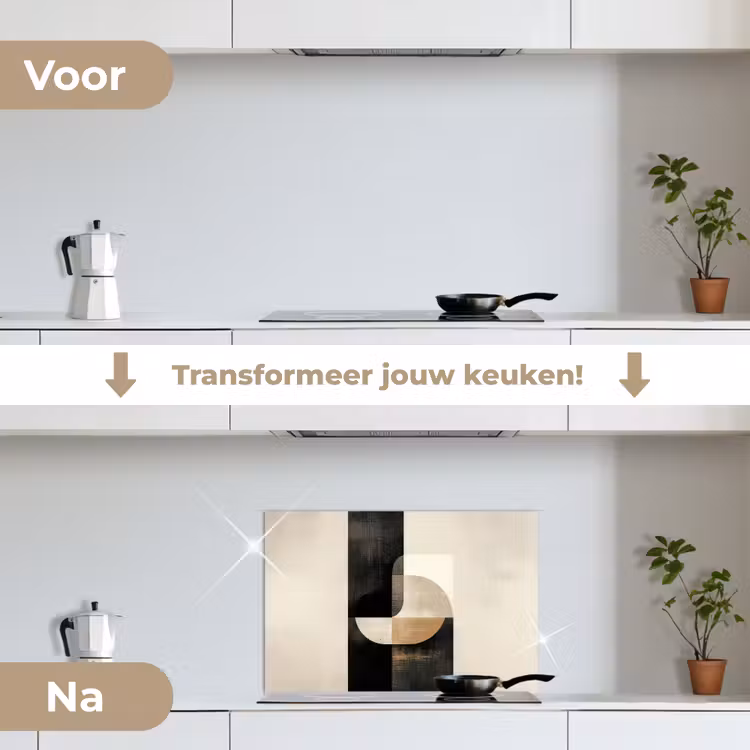 Modern - Vierkant - Vormen keuken achterwand spatscherm klein -voor_na_NL