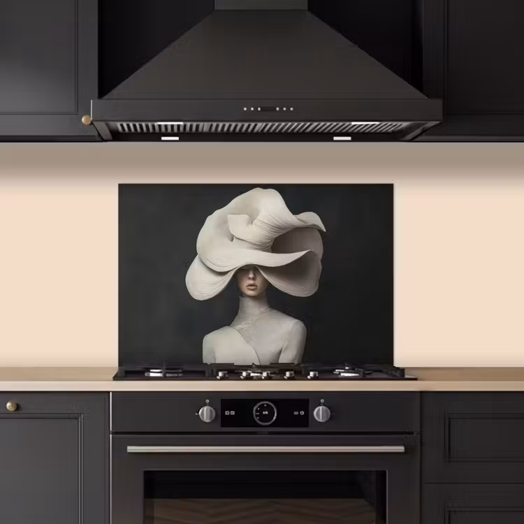 Modern - Vrouw - Hoed keuken achterwand spatscherm klein -sfeer1